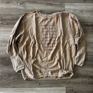 Tan Long Sleeve Graphic Sweatshirt